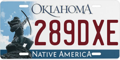 OK license plate 289DXE