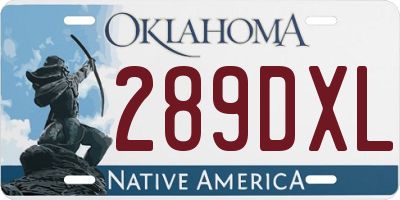 OK license plate 289DXL