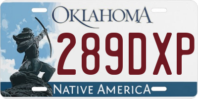 OK license plate 289DXP
