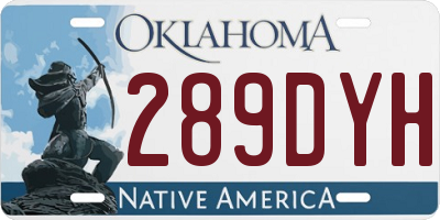 OK license plate 289DYH