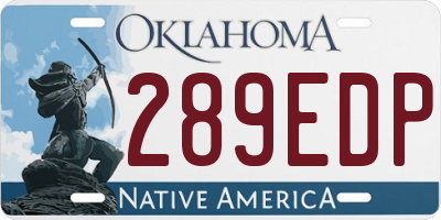 OK license plate 289EDP