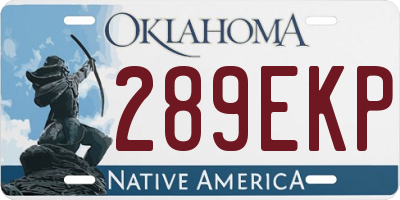 OK license plate 289EKP