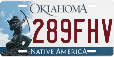 OK license plate 289FHV