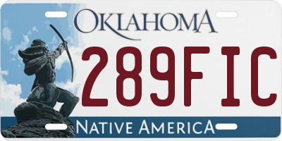 OK license plate 289FIC
