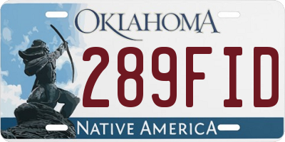 OK license plate 289FID