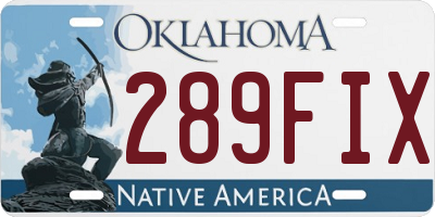 OK license plate 289FIX