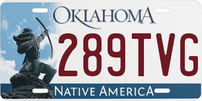 OK license plate 289TVG