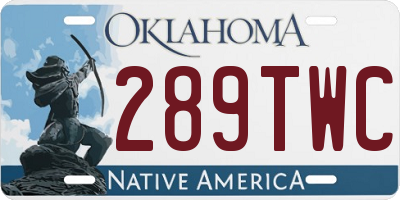 OK license plate 289TWC