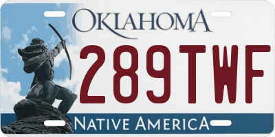 OK license plate 289TWF