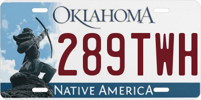 OK license plate 289TWH