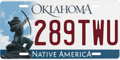 OK license plate 289TWU