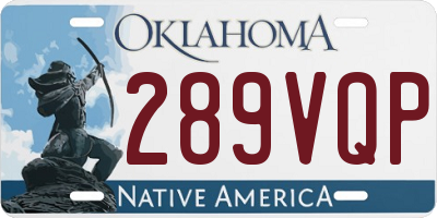 OK license plate 289VQP