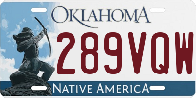OK license plate 289VQW