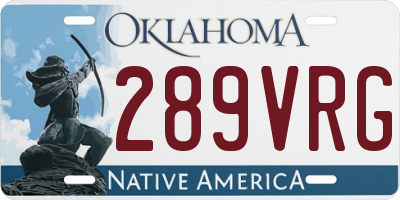 OK license plate 289VRG