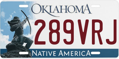 OK license plate 289VRJ