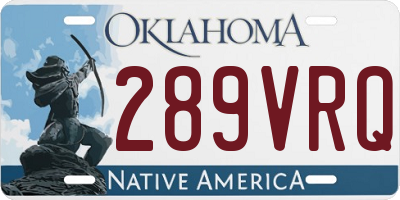 OK license plate 289VRQ