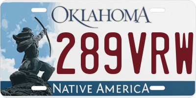 OK license plate 289VRW