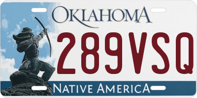 OK license plate 289VSQ