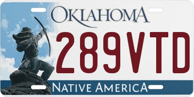 OK license plate 289VTD