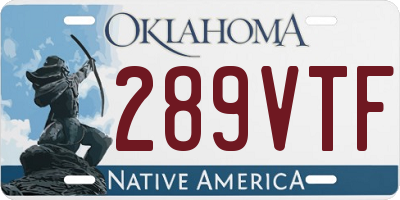 OK license plate 289VTF
