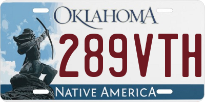 OK license plate 289VTH