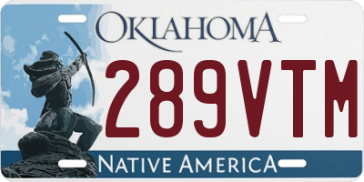 OK license plate 289VTM