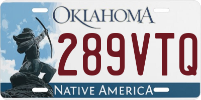 OK license plate 289VTQ
