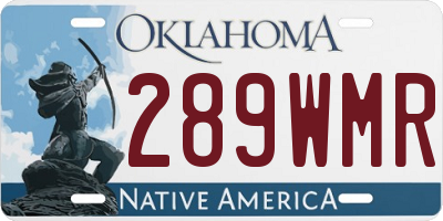 OK license plate 289WMR