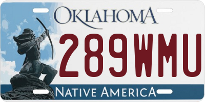 OK license plate 289WMU