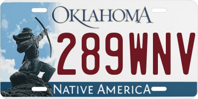 OK license plate 289WNV