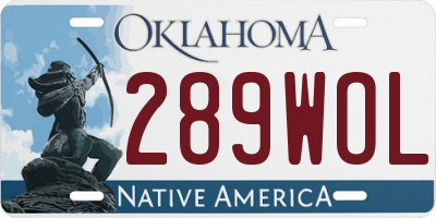 OK license plate 289WOL