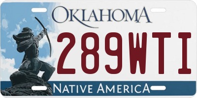 OK license plate 289WTI
