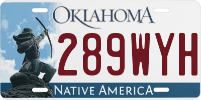 OK license plate 289WYH