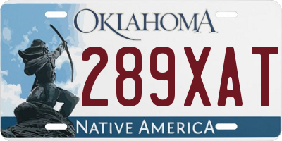OK license plate 289XAT