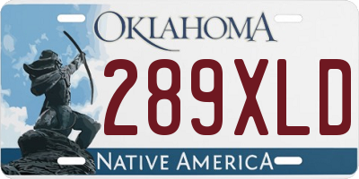 OK license plate 289XLD