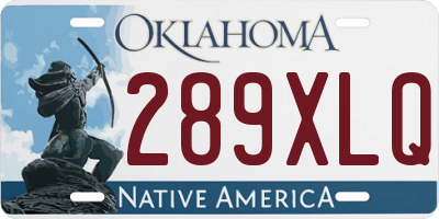 OK license plate 289XLQ
