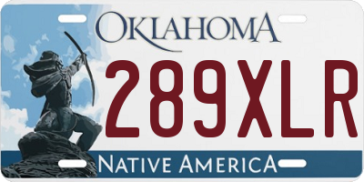 OK license plate 289XLR