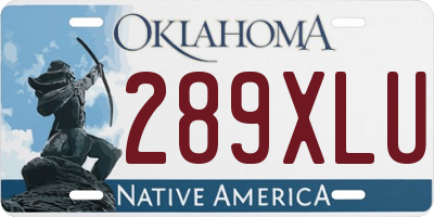 OK license plate 289XLU