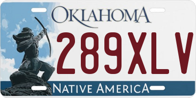 OK license plate 289XLV