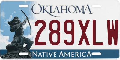 OK license plate 289XLW