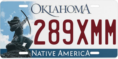 OK license plate 289XMM