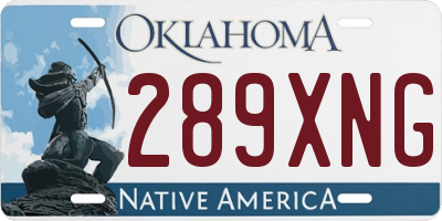 OK license plate 289XNG