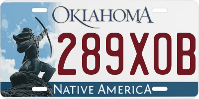 OK license plate 289XOB