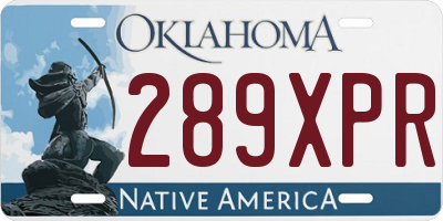 OK license plate 289XPR