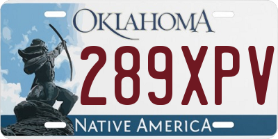 OK license plate 289XPV