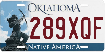 OK license plate 289XQF