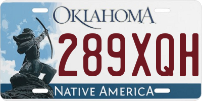 OK license plate 289XQH