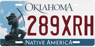 OK license plate 289XRH