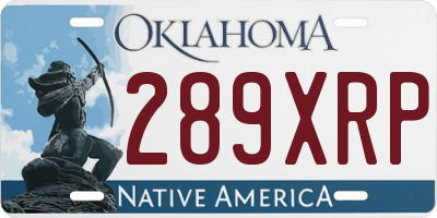 OK license plate 289XRP