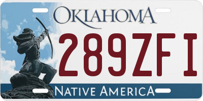 OK license plate 289ZFI